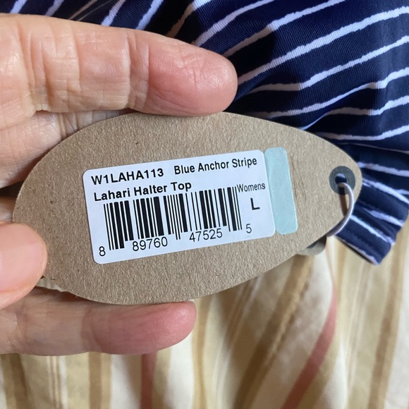 NWT set of 2 large Prana striped tie back swimsuit tops bundle - Picture 12 of 14